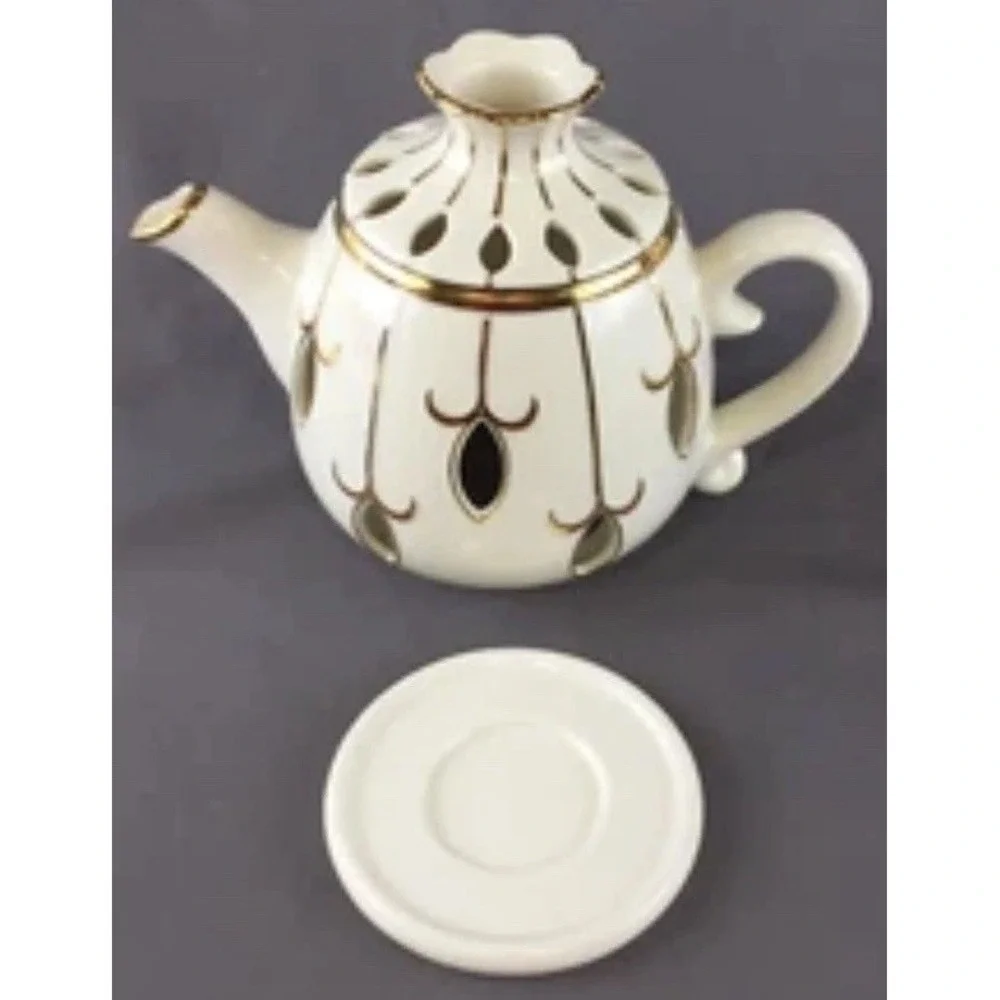 Partylite Tea for Two Votive Candle Holder Teapot w/Matching Cup & Saucer Sets - Picture 4 of 10